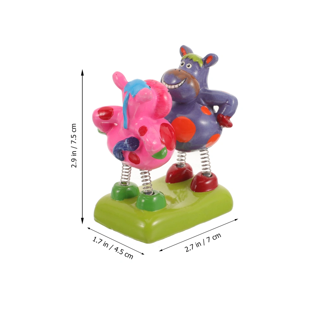 Shaking Toy Adorable Cow Spring Cartoon Cow for Desktop TV Cabinet Car