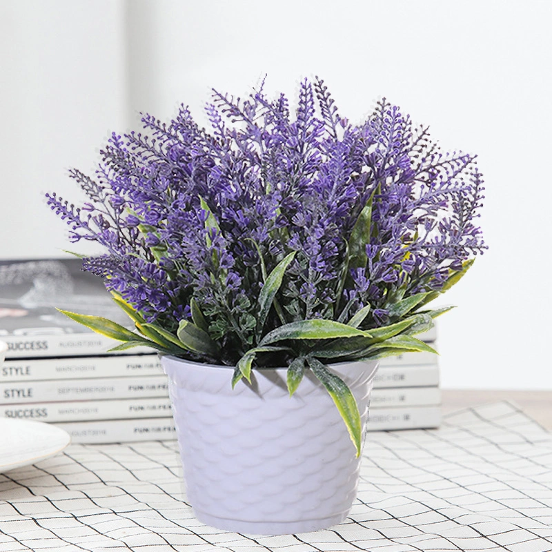 Simulation Potted Artificial Lavender Flower Pot  Bonsai Balcony Office Desktop Decoration