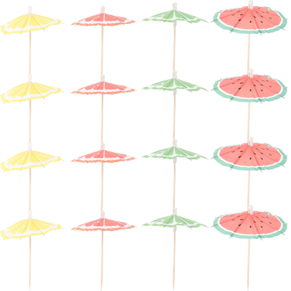 50pcs Cocktail Picks Umbrella Fruit Picks Summer Hawaiian Cupcake Toppers for Birthday Wedding