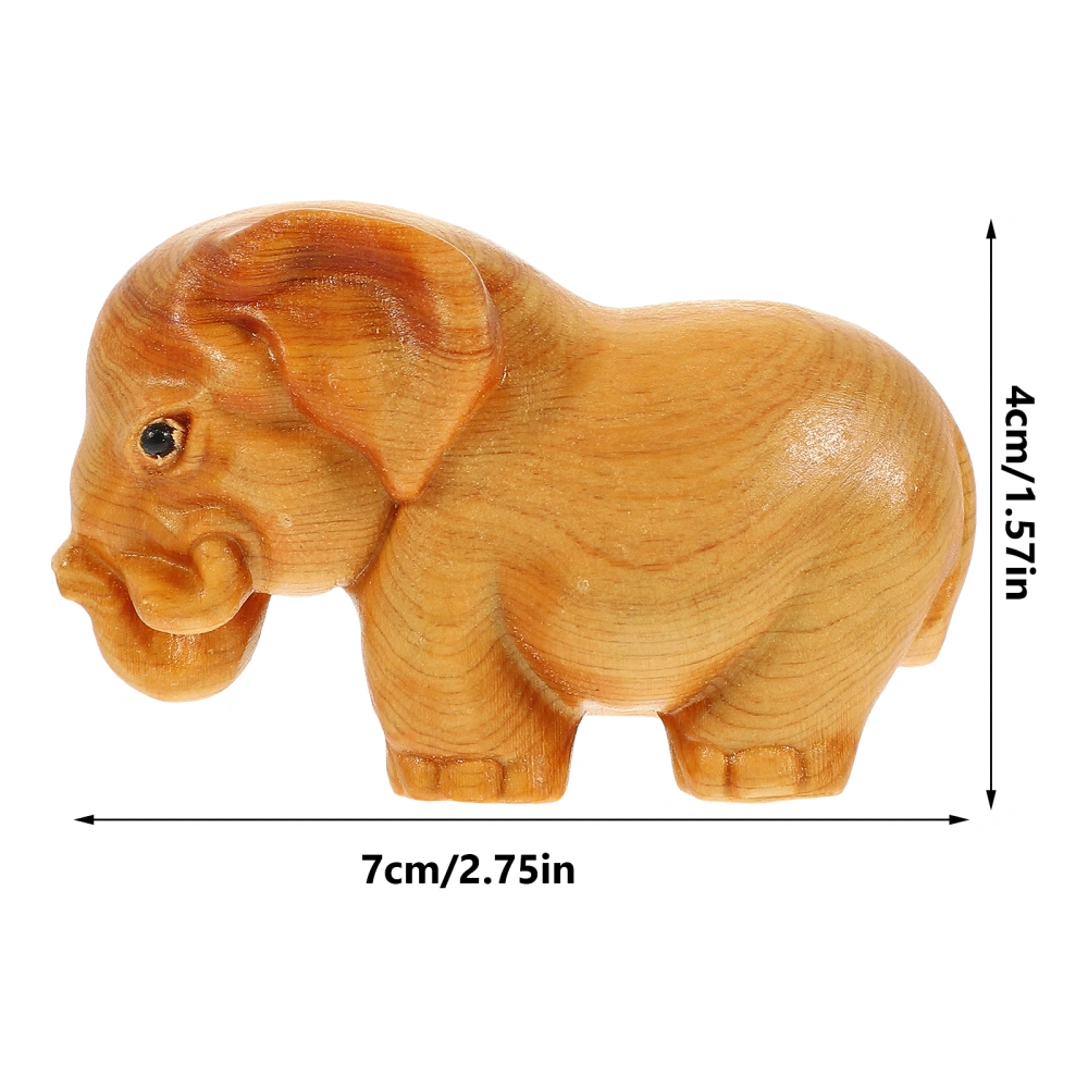 Desktop Wooden Elephant Ornament Delicate Desktop Wood Animal Ornament for Festival