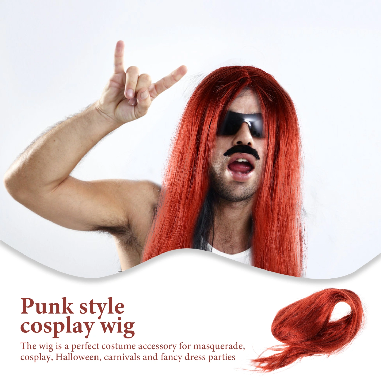 Punk Style Cosplay Wig Halloween Masquerade Party Wig Rocker Cosplay Wig for Women Men