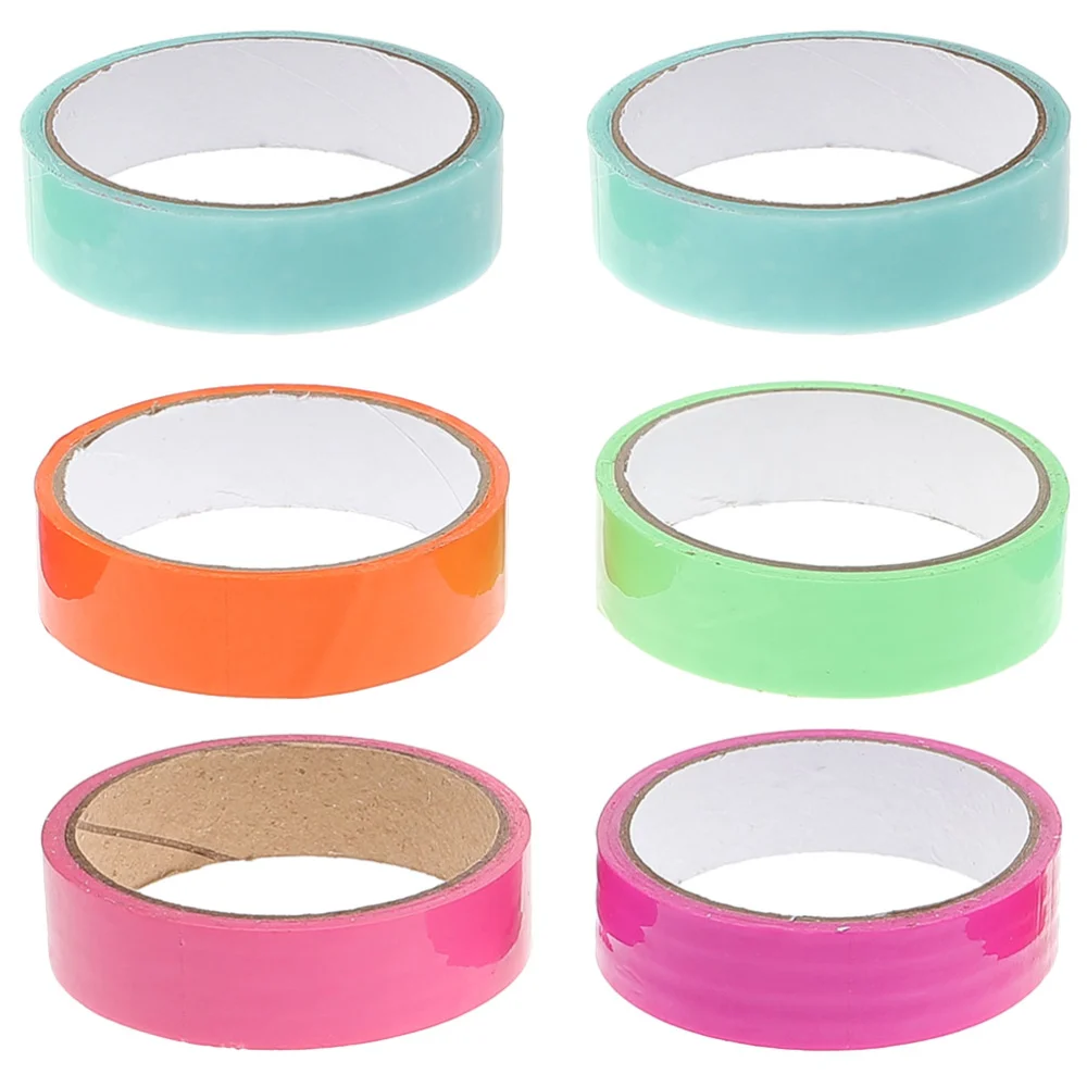 6 Rolls Decompression Sticky Ball Tapes Colorful Sticky Ball Tape Decompression Colored Tapes