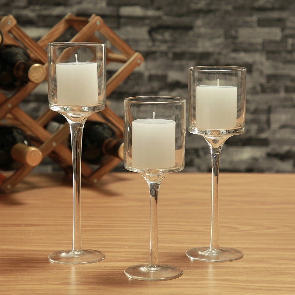 3pcs Glass Candle Holders Pillar Candle Holders Glass Tealight Candle Holders