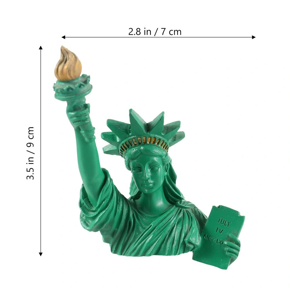 2Pcs Statue of Liberty Statue Sculpture Resin Craft Sand Table Landscape Ornament Souvenir Figurine