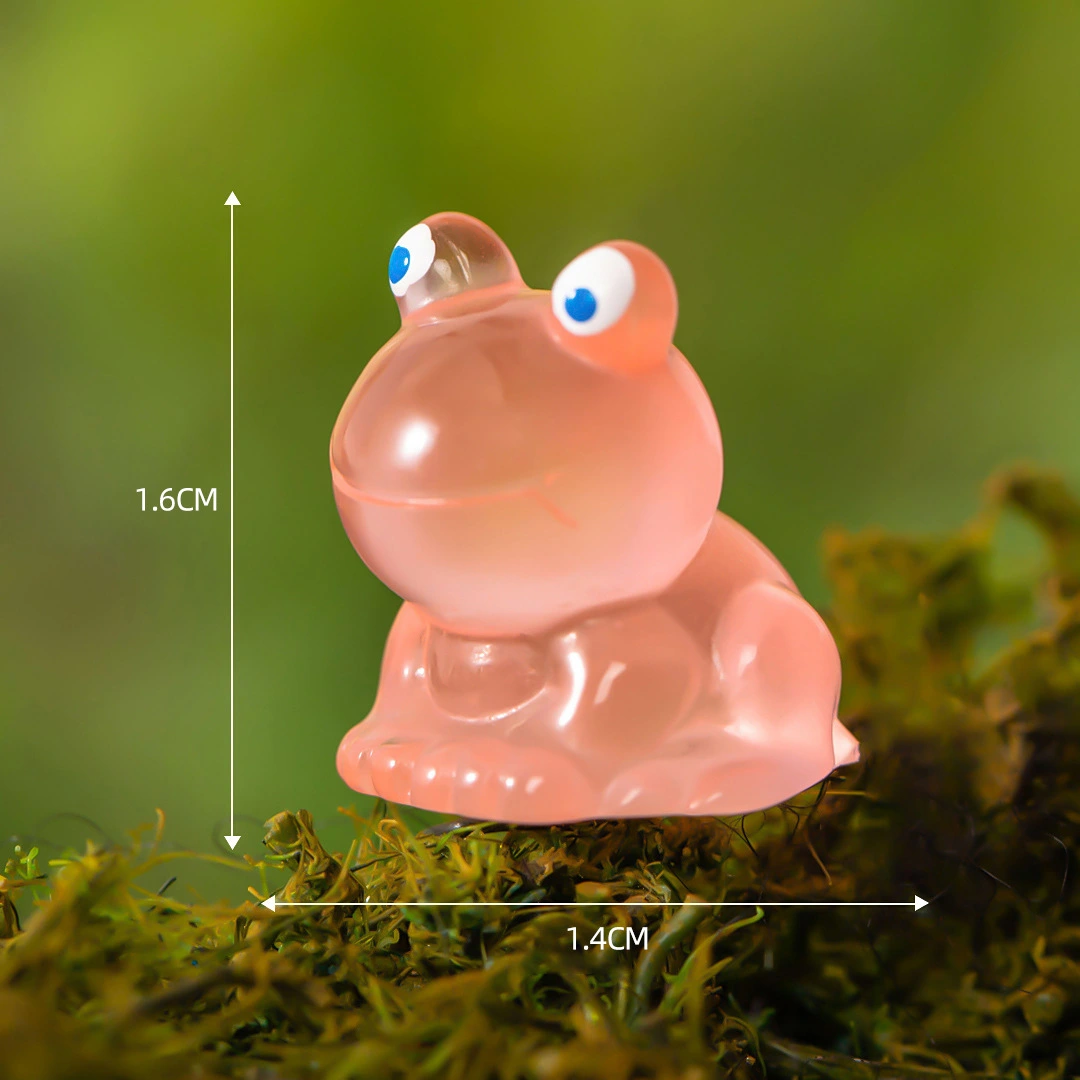 7Pcs Resin Frog Decors Frog Office Decors Desktop Frog Craft Statues Decorative Luminous Frog Statue