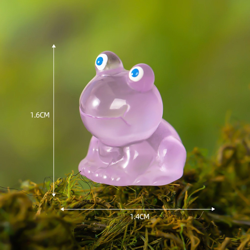 7Pcs Resin Frog Decors Frog Office Decors Desktop Frog Craft Statues Decorative Luminous Frog Statue