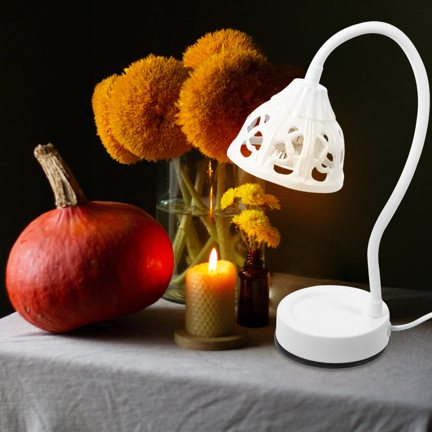 Candle Warmer Decorative Small Night Light Bedroom Candle Warmer Lamp for Jar Candles (US Plug)