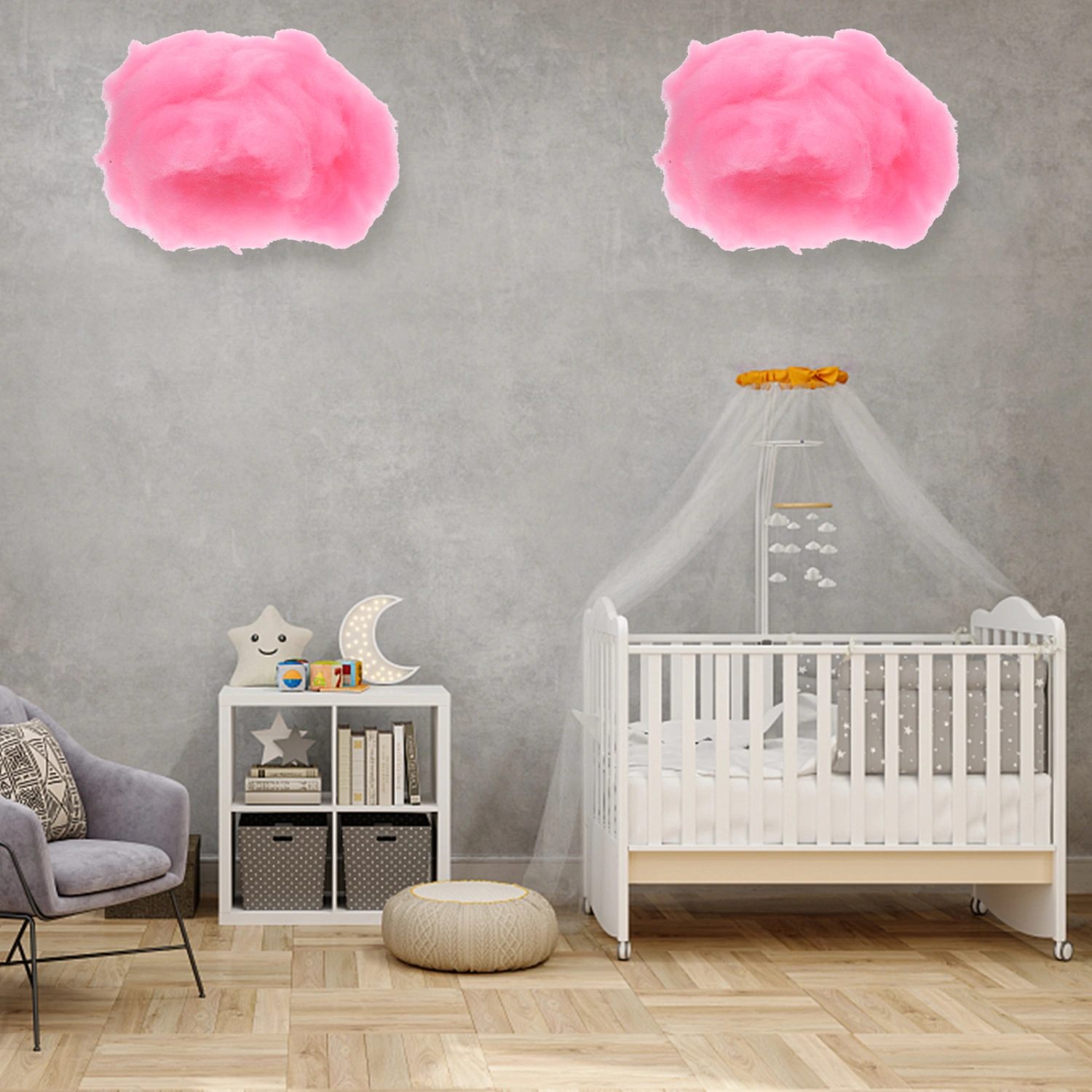4pcs Colored Cloud Hanging Ornament Simulation Cloud Pendant Cloud Pendants
