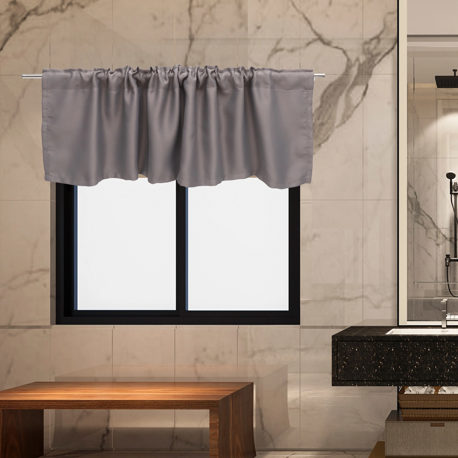 Farmhouse Kitchen Valance Solid Color Short Curtain Valance For Kitchen Bedroom Window Curtain