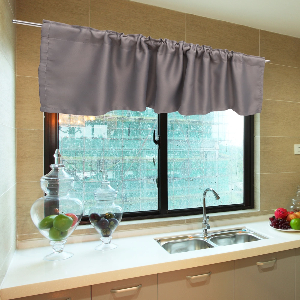 Farmhouse Kitchen Valance Solid Color Short Curtain Valance For Kitchen Bedroom Window Curtain