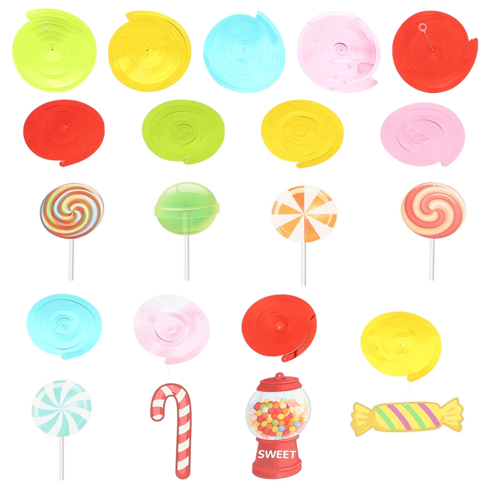 1 Set Candy Hanging Swirl Decoration Colorful Candies Swirl Pendant Party Favor