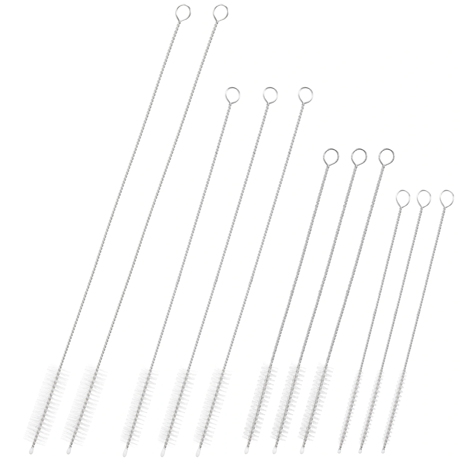 11Pcs Stainless Steel Straw Cleaning Brushes Long Handle Pipe Cleaners Kettle Bottle Cleaning Tools