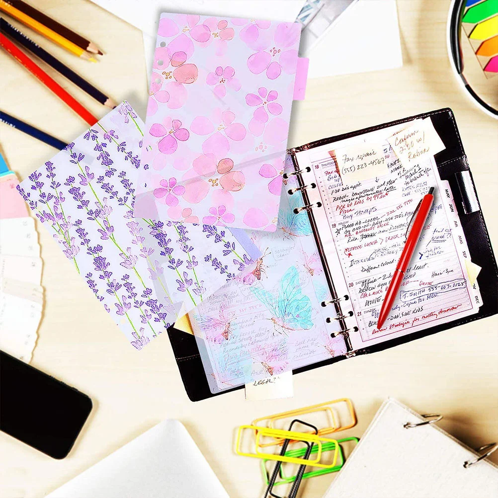 12Pcs Tab Dividers A5 Binder Index Dividers Floral Pattern Binder Index Page Index Tab Binder Dividers