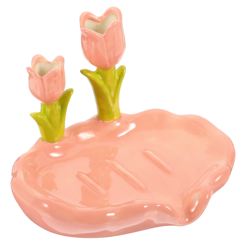 Ceramic Flower Soap Box Ceramic Cute Soap Tray Soap Dish Toilet Washbasin Soap Holder