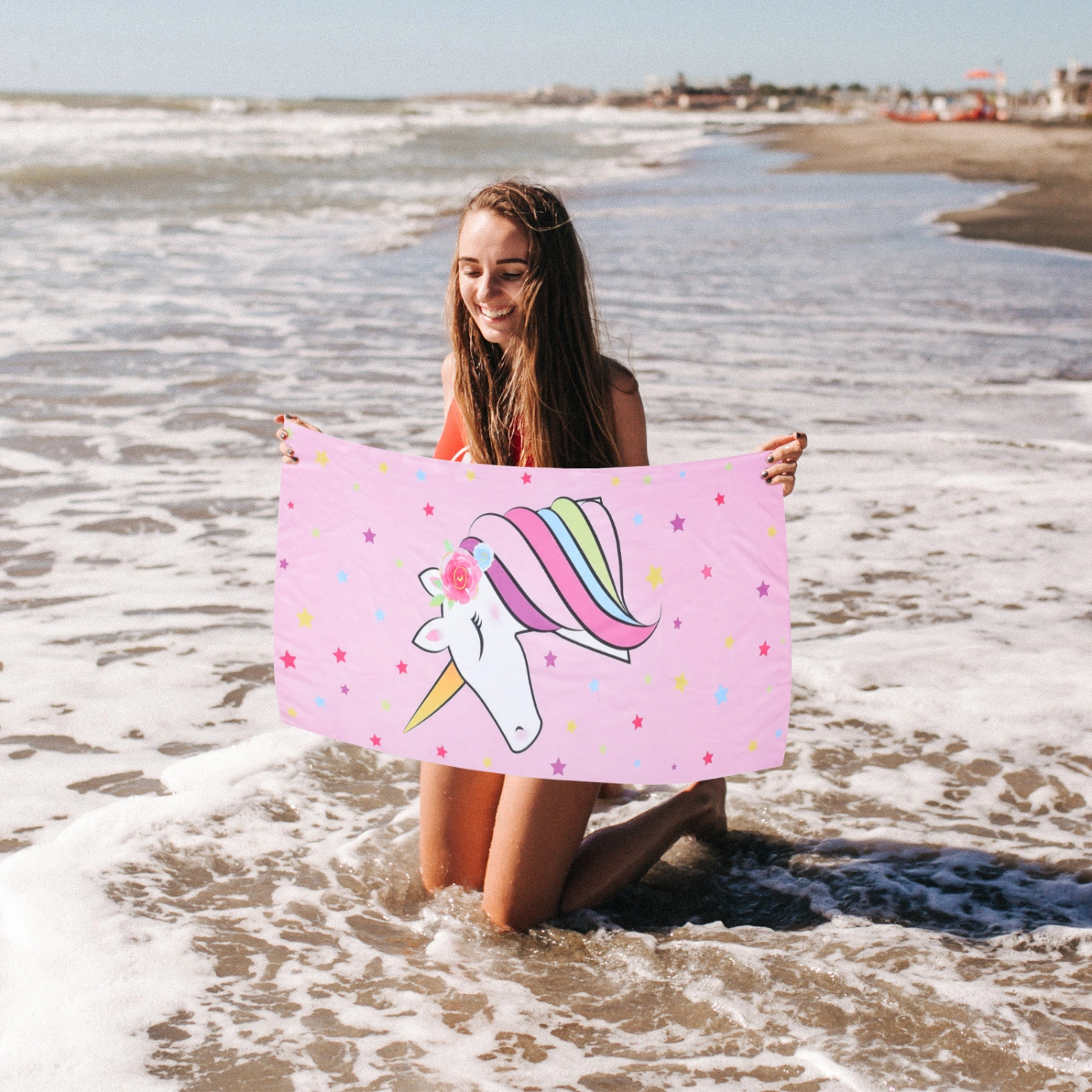 Unicorn Beach Towel Quick Dry Beach Towel Microfiber Travel Blanket Towel