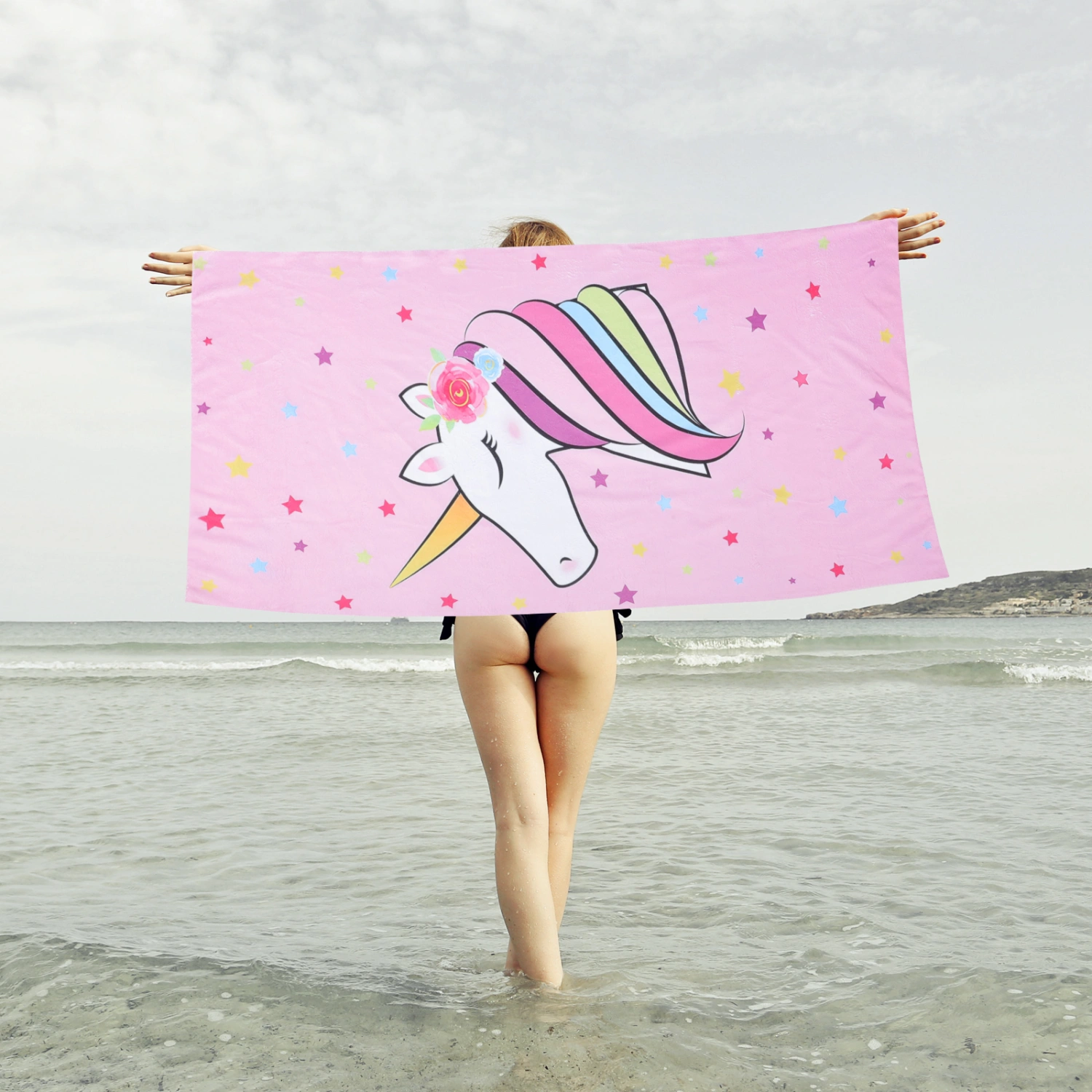 Unicorn Beach Towel Quick Dry Beach Towel Microfiber Travel Blanket Towel