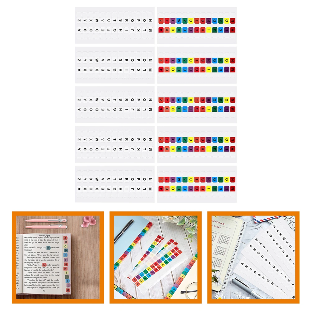 30 Sheets of Page Markers Tabs Alphabet Tabs Alphabetical File Guides Tabs Plastic Notebook Alphabetical Tabs