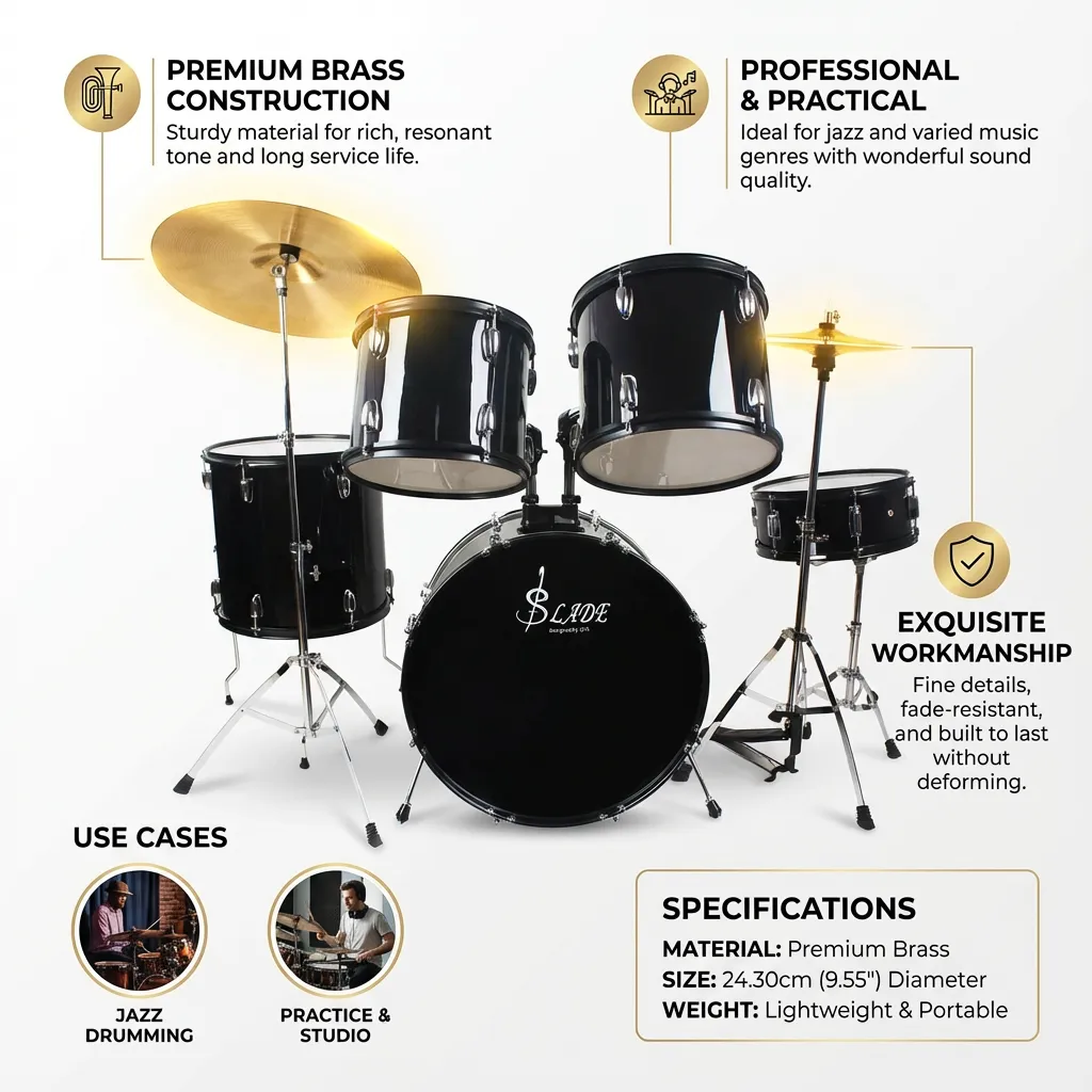 Crash Cymbal Drum Cymbal Practice Drum Set Cymbal Metal Cymbal Musical Instrument Drum Cymbal