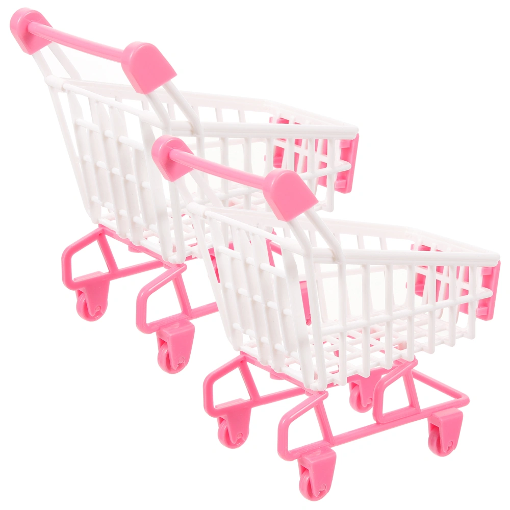 2pcs Shopping Cart Toys Kids Grocery Cart Toy Simulation Cart Toy Toddler Pretend Play Toys