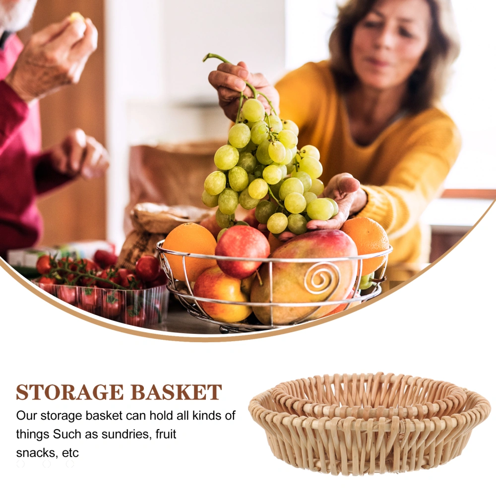 2pcs Woven Food Fruit Baskets Food Storage Holders Wicker Woven Organizers for Home