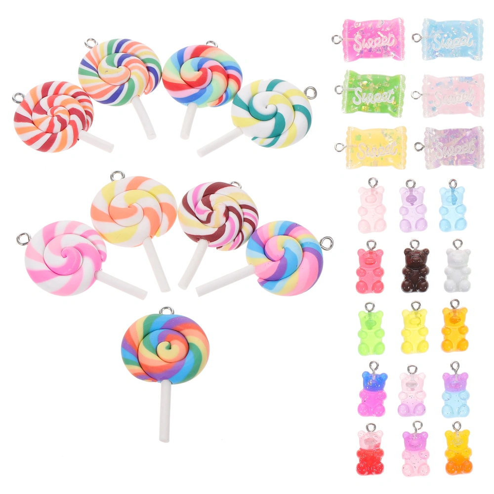 1 Set Candy Pendant Charms Lollipop Charms Bear Charm Pendants for Necklace Bracelet DIY Jewelry Craft Making