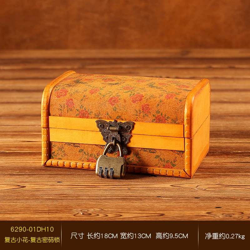 Wood Jewelry Case Antique Jewelry Box Jewelry Organizer Wooden Storage Box with Lock