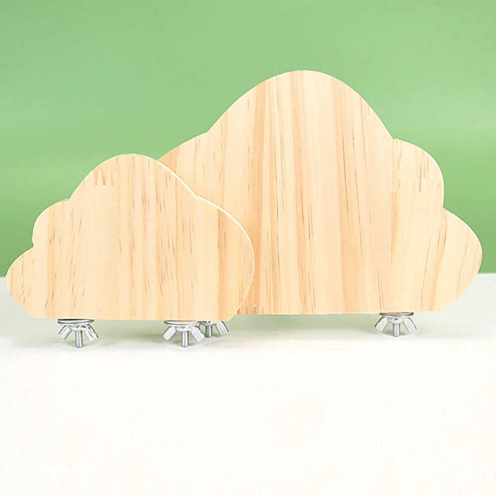 2pcs Bird Hamster Platform  Wooden Cloud Shape Springboard Bird Perch Stand Hamster Playground