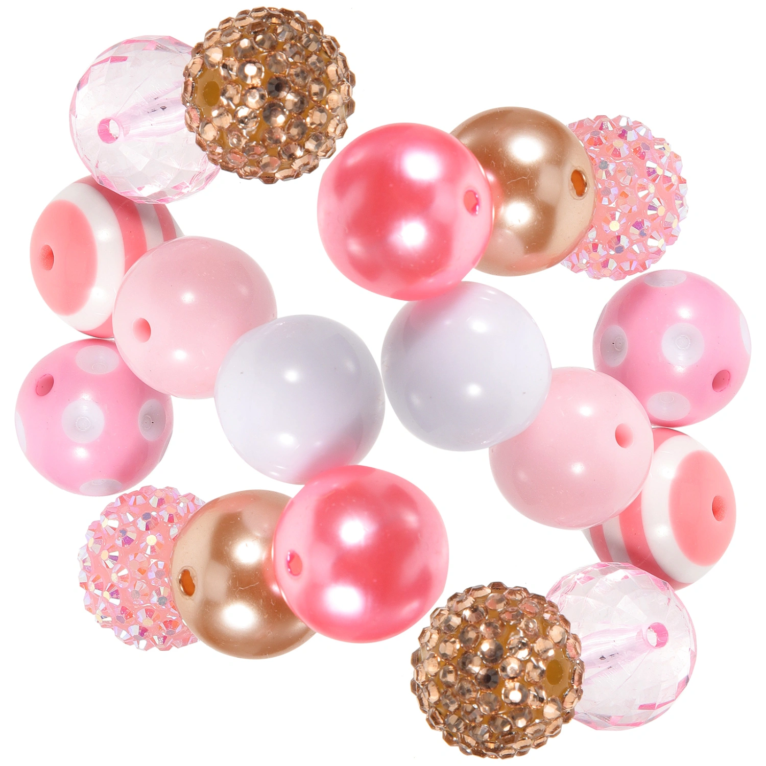 50Pcs Jewelry DIY Beads Loose Beads Crafts Beads Small Round Beads Decorative Jewelry Beads
