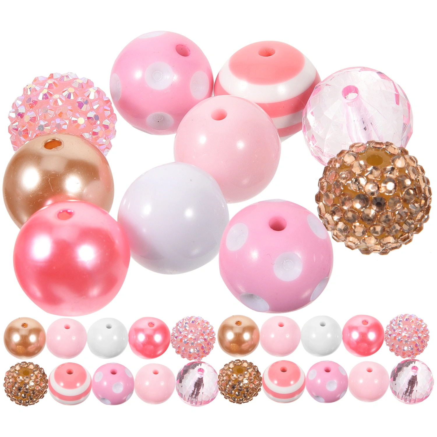 50Pcs Jewelry DIY Beads Loose Beads Crafts Beads Small Round Beads Decorative Jewelry Beads