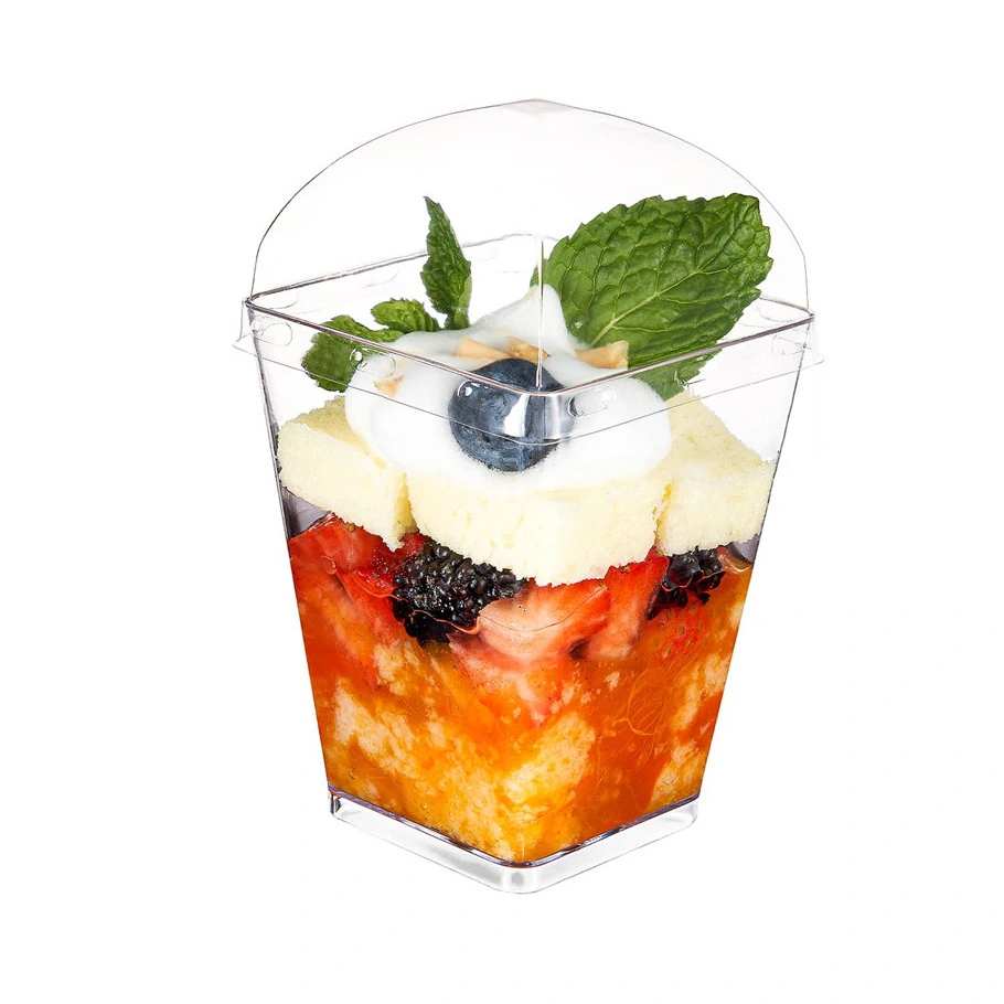 1 Set of Clear Dessert Cups with Lids Transparent Ice Cream Cups Mousse Cups with Spoons