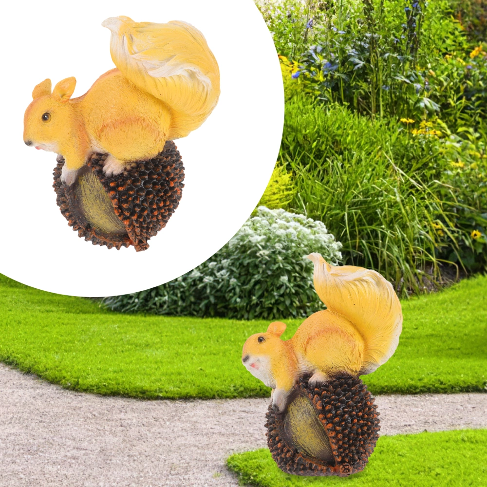 Simulation Squirrel Sculpture Squirrel Figurine Adornment Garden Animal Decor