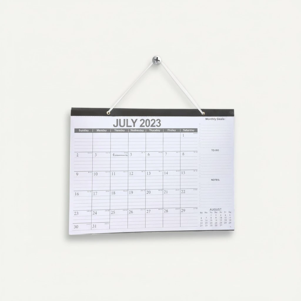 Wall Calendar Count Down Calendar Hanging Calendar Monthly Noting Calendar for Appointment