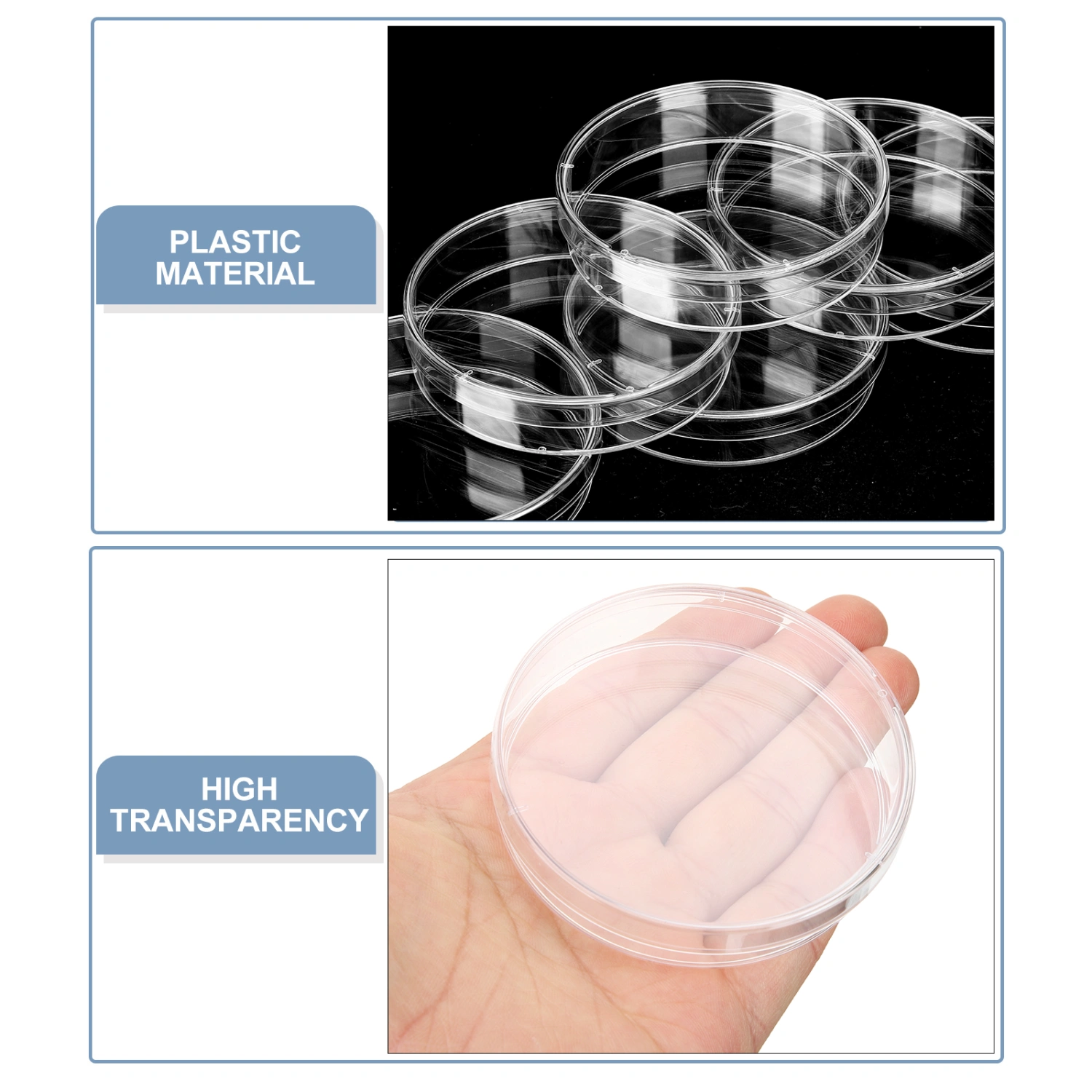 10pcs Plastic Petri Dish with Lid Tissue Culture Plate Science Experiment Supplies