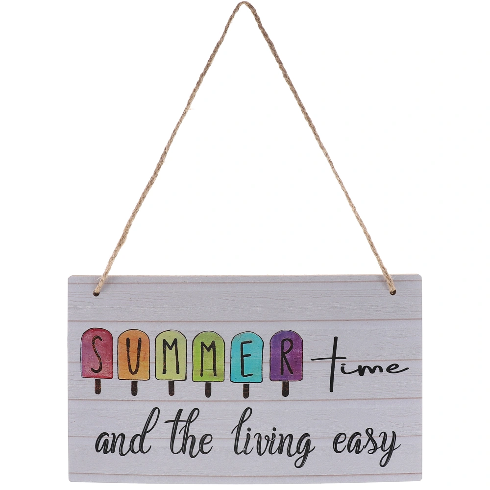 Summer Theme Wood Hanging Sign Farmhouse Wooden Pendant Rustic Wall Hanging Wood Board