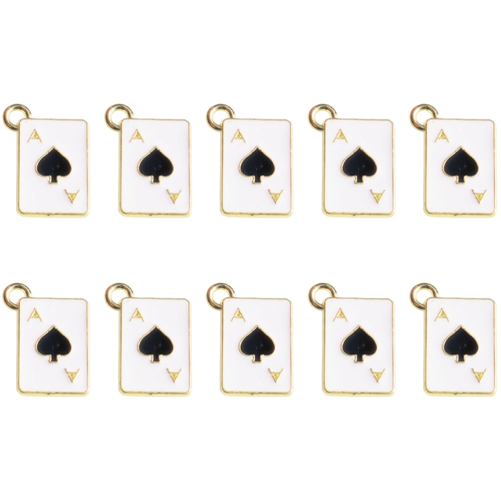 10pcs Metal Enamel Poker Card Charms Earring Charms DIY Necklace Bracelet Earring Jewelry Making Pendants