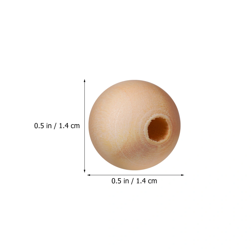 100Pcs Round Wooden Loose Beads Large Wooden Balls with Hole DIY Jewelry Accessories