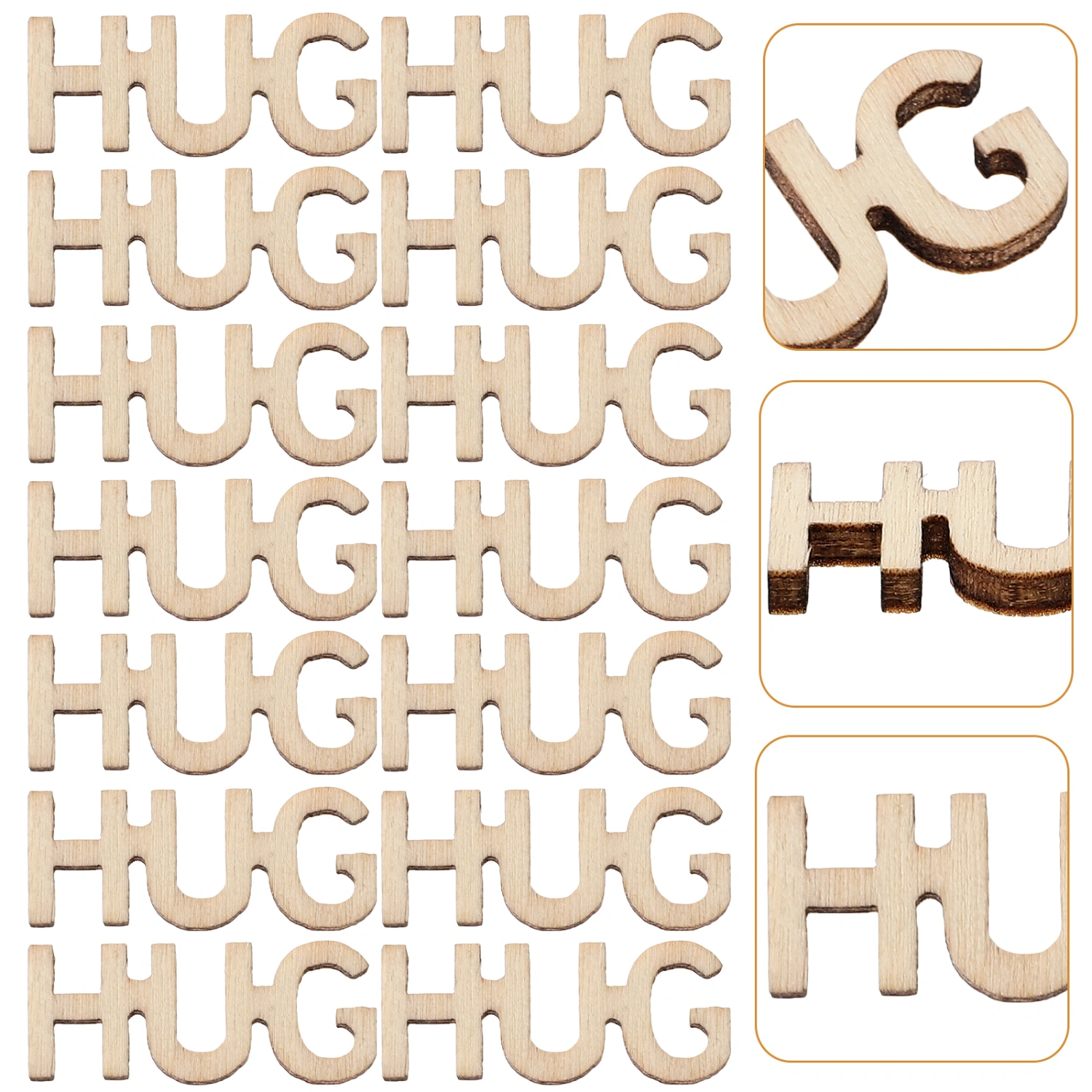 100pcs Wood Hug Jar Of Hug Gift Jar Filler Wood Hug Cutouts Letter Piece Hug Cutout Bulk
