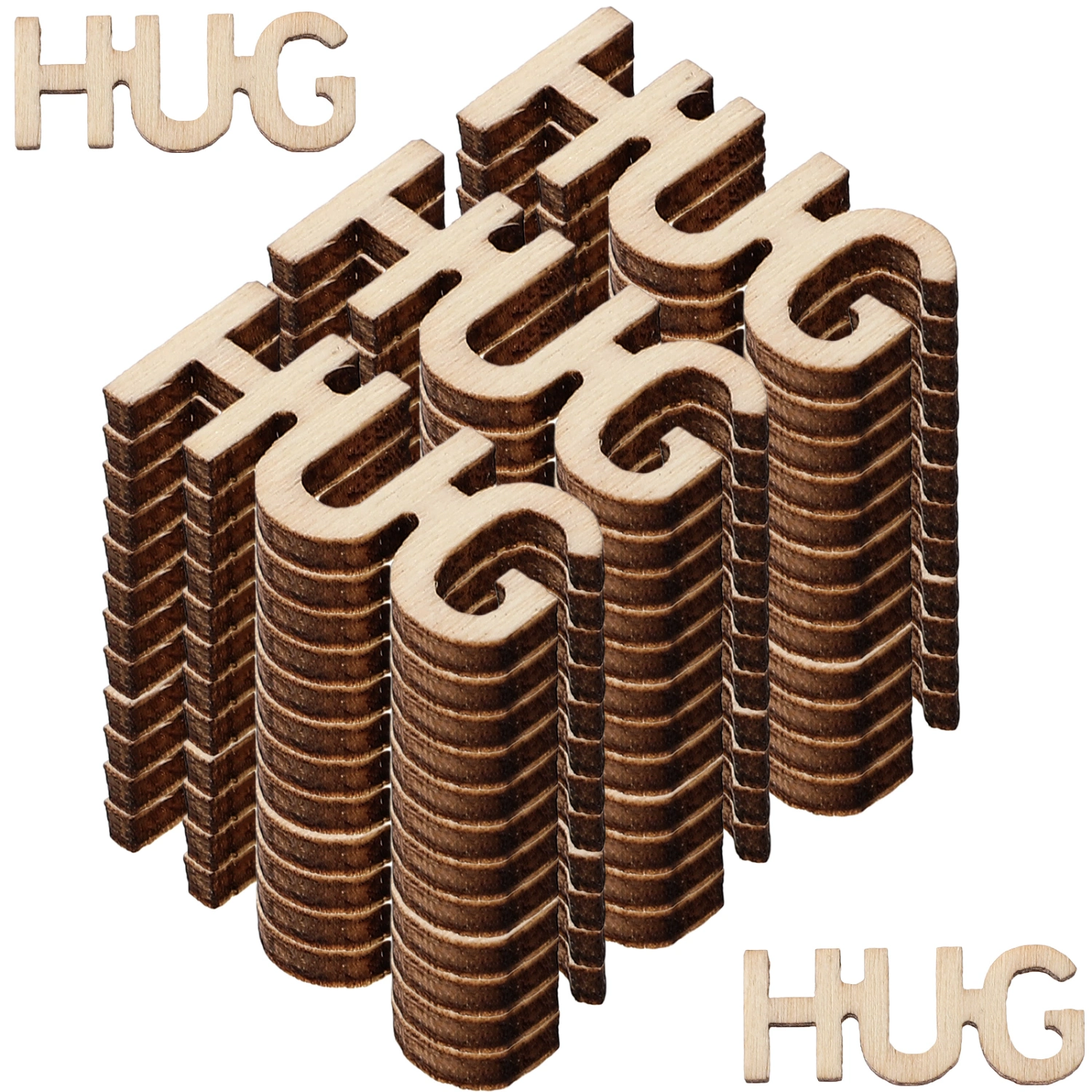 100pcs Wood Hug Jar Of Hug Gift Jar Filler Wood Hug Cutouts Letter Piece Hug Cutout Bulk