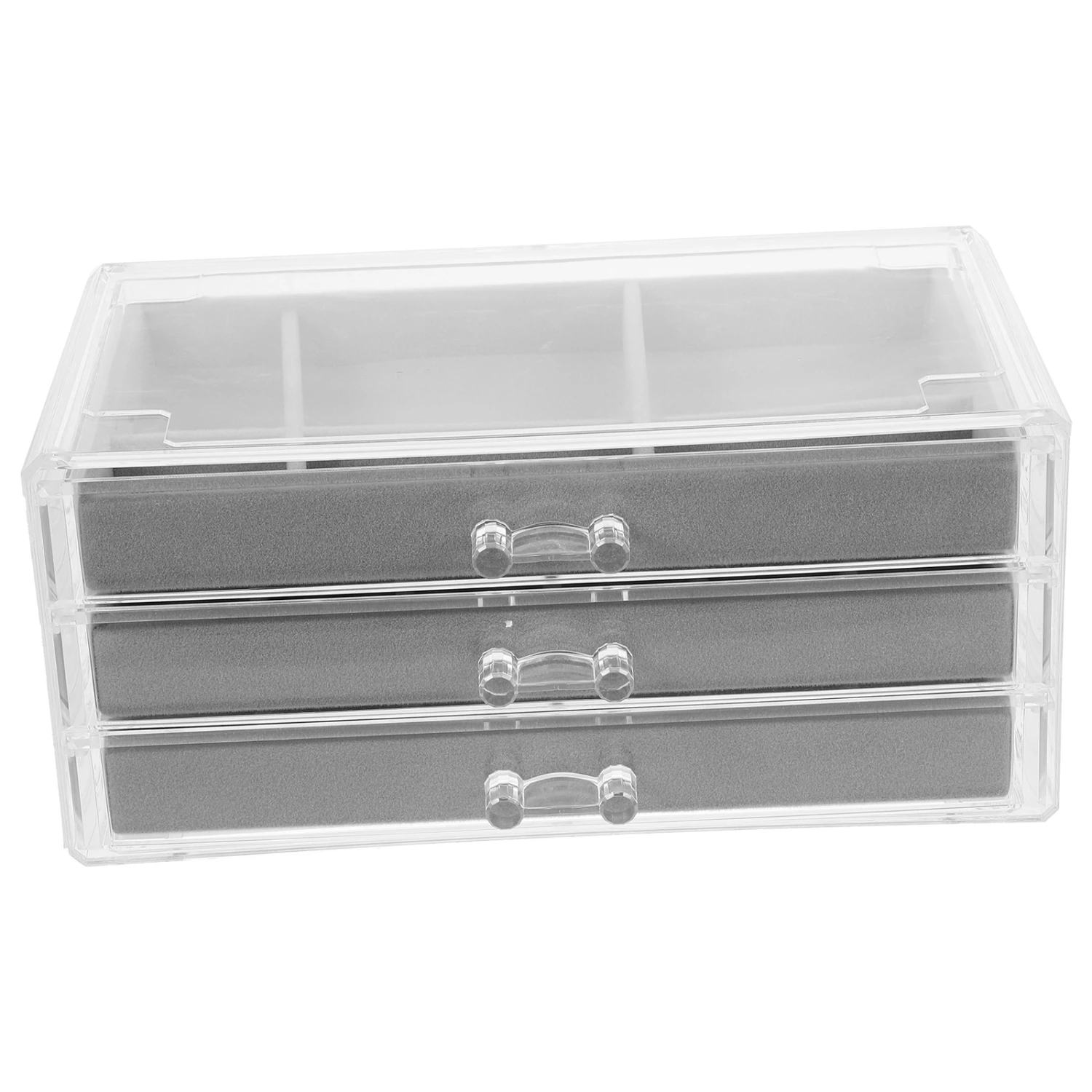 Dressing Table Jewelry Storage Container 3-layer Multi-grid Jewelry Box