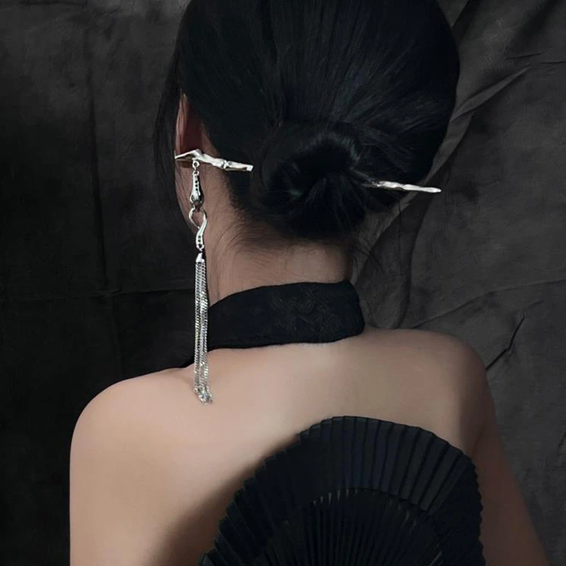 Snake Hair Stick With Tassel Chinese Style Hair Stick Metal Hairpin Headwear