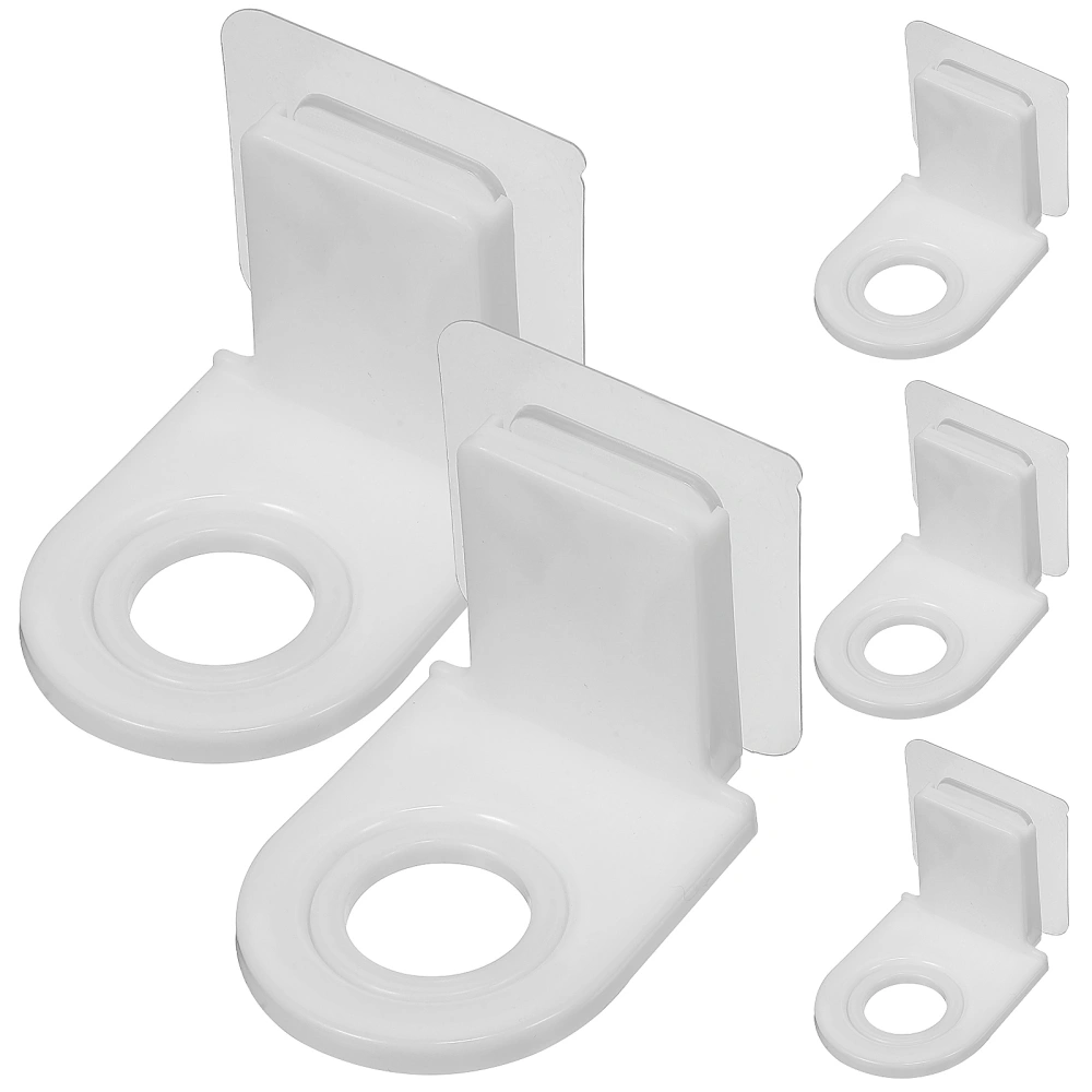 5Pcs Bathroom Racks Wall Hanging Hooks Shampoo Bottle Holder Bath Organizer with Strong Adhesive Tape