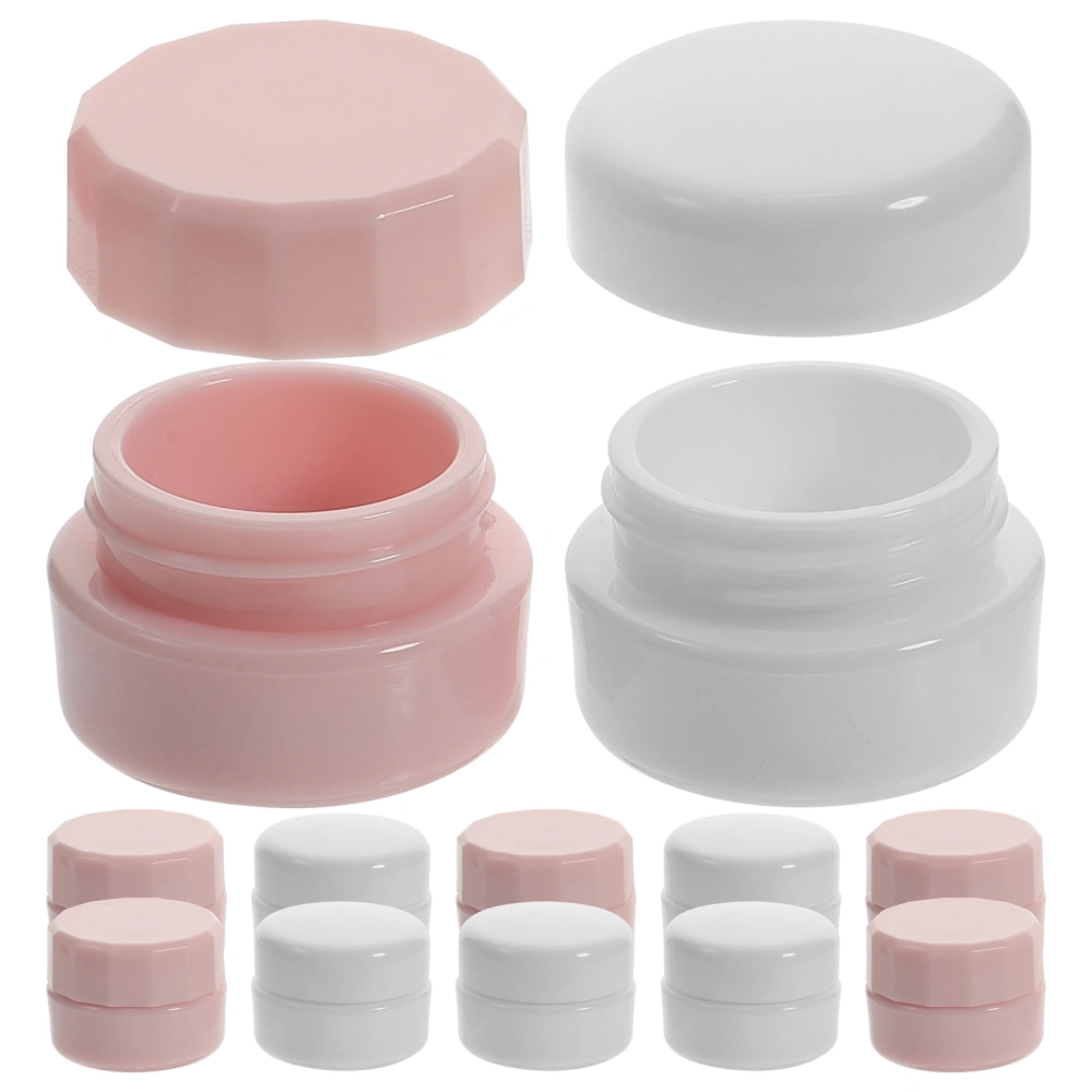 12 pcs Small Refillable Cosmetic Jar Plastic Makeup Container Empty Cream Box with Lids