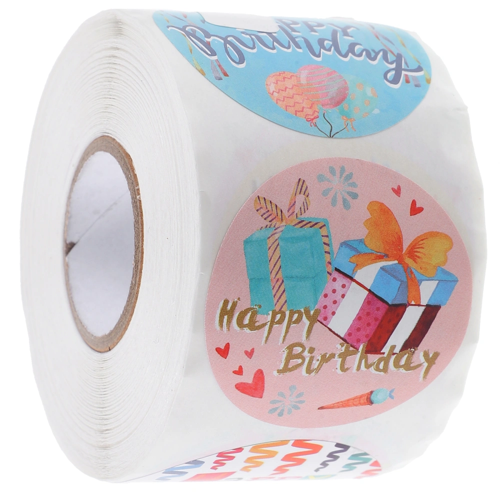 1 Roll Happy Birthday Stickers Birthday Gift Stickers Cake Baking Stickers Sealing Stickers for Envelopes