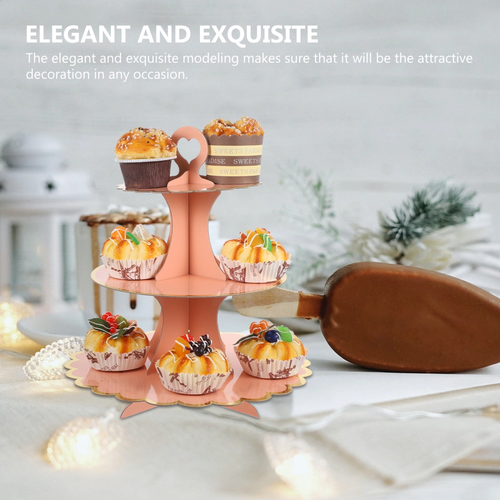 Multi-layer Party Dessert Serving Stand Food-grade Paper Cake Catering Rack Desktop Decorative Cupcake Holder