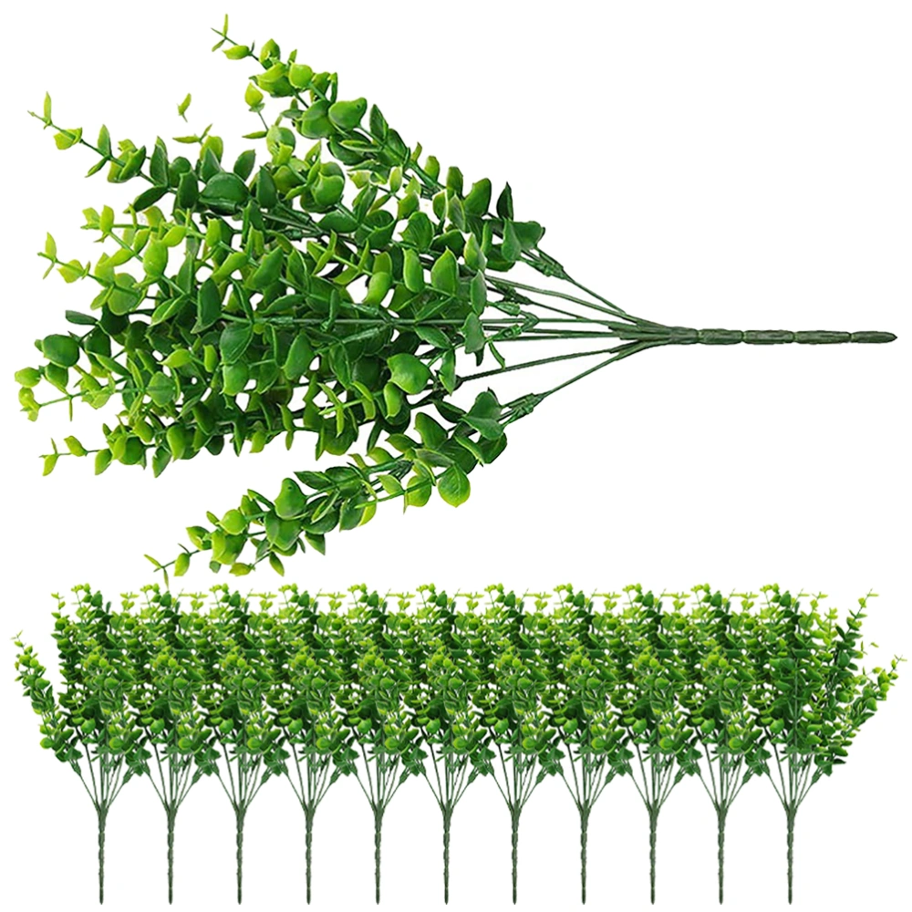 12pcs Artificial Shrub Artificial Plants Non-Fading Artificial Greenery Stems Fake Plants Eucalyptus