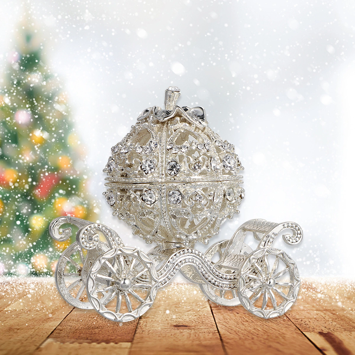 Carriage Trinket Box Jeweled Ring Holder Carriage Collectible Home Decoration Ring Box