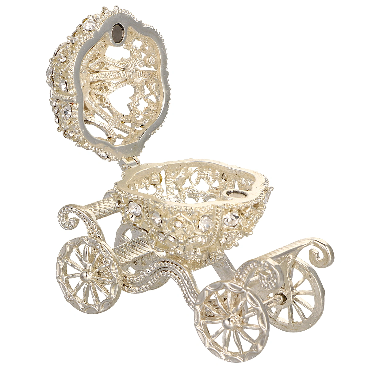 Carriage Trinket Box Jeweled Ring Holder Carriage Collectible Home Decoration Ring Box