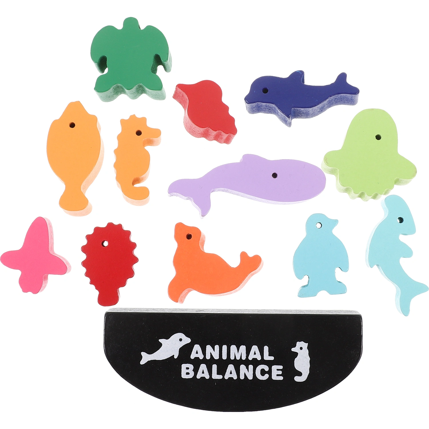 1 set of Wooden Animal Shape Toys Early Learning Toys Cartoon Toy  Toddler Stacking Toy