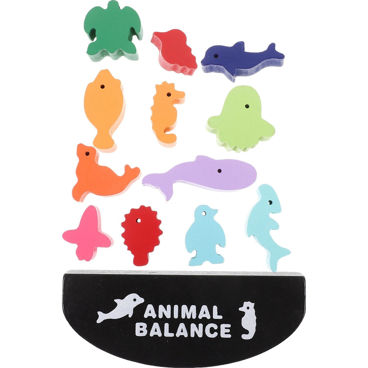 1 set of Wooden Animal Shape Toys Early Learning Toys Cartoon Toy  Toddler Stacking Toy