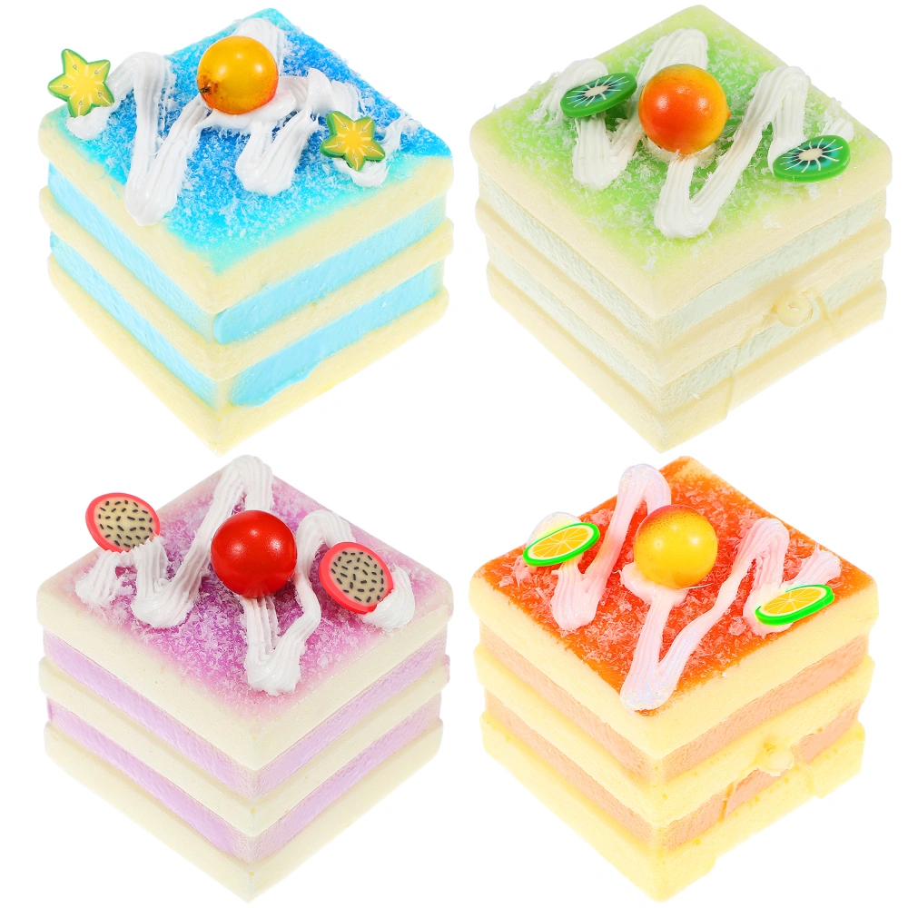 4Pcs Artificial Cake Realistic Fruit Cake Food Model Bakery Dessert Table Decoration for Photography Props